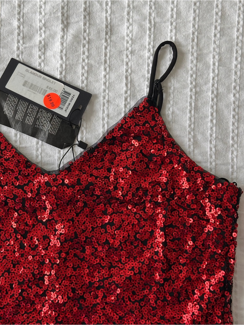 Vero Moda: Red Sequin Cami